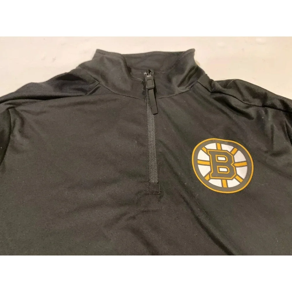 Adidas Sz‎ S Small NHL Boston Bruins 1/4 Zip Long sleeve training jacket Men's